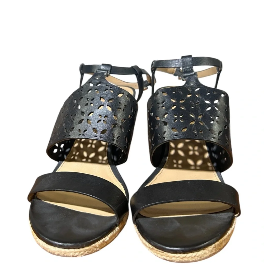 Michael Kors Black Espadrille Sandals with Ankle Strap Sz 9.5